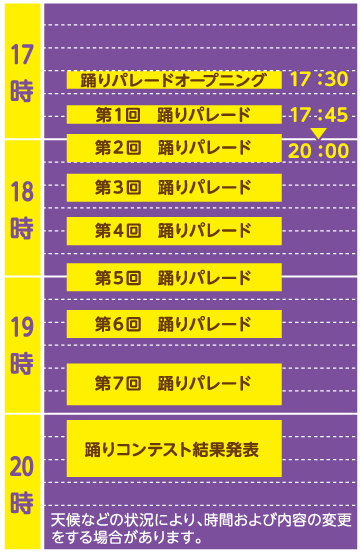 夜の部スケジュール表