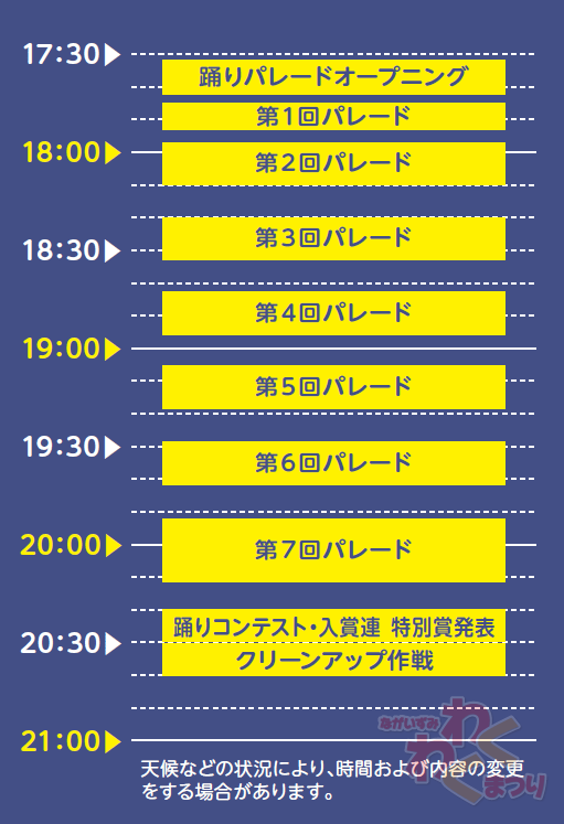 夜の部スケジュール表