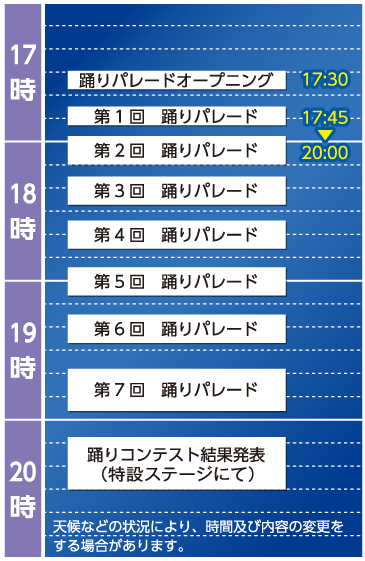 夜の部スケジュール表