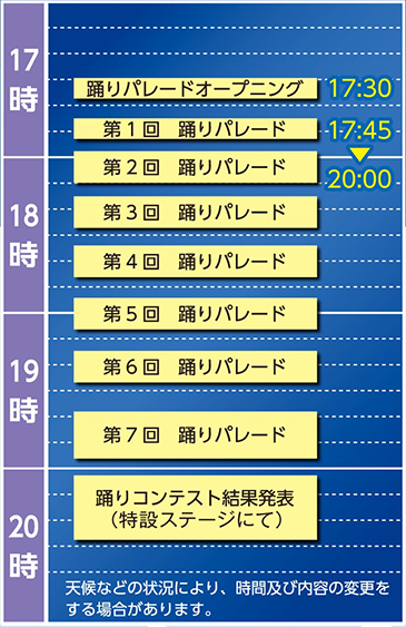 夜の部スケジュール表