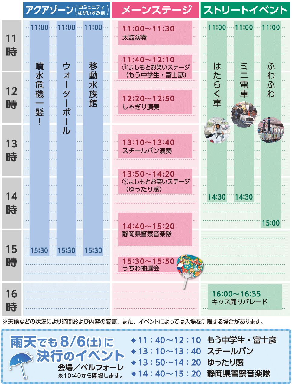 昼の部スケジュール表